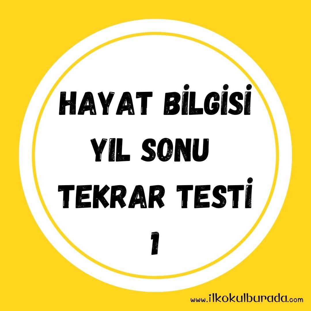 1. Sınıf Hayat Bilgisi Genel Tekrar Testi-1