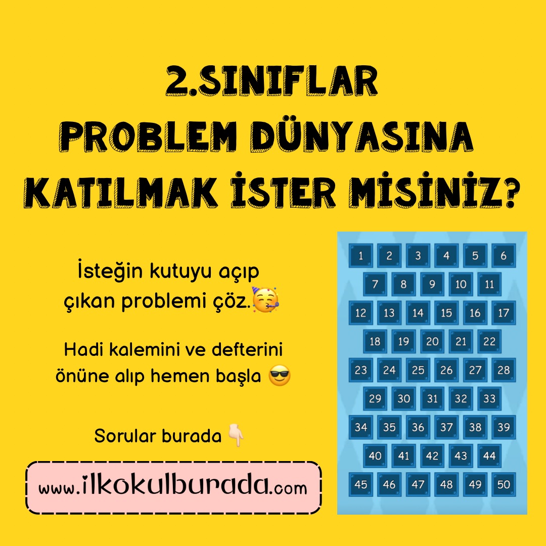 2.Sınıf Problem Dünyası - Karışık Problemler (Toplama ve Çıkarma İşlemi Gerektiren)