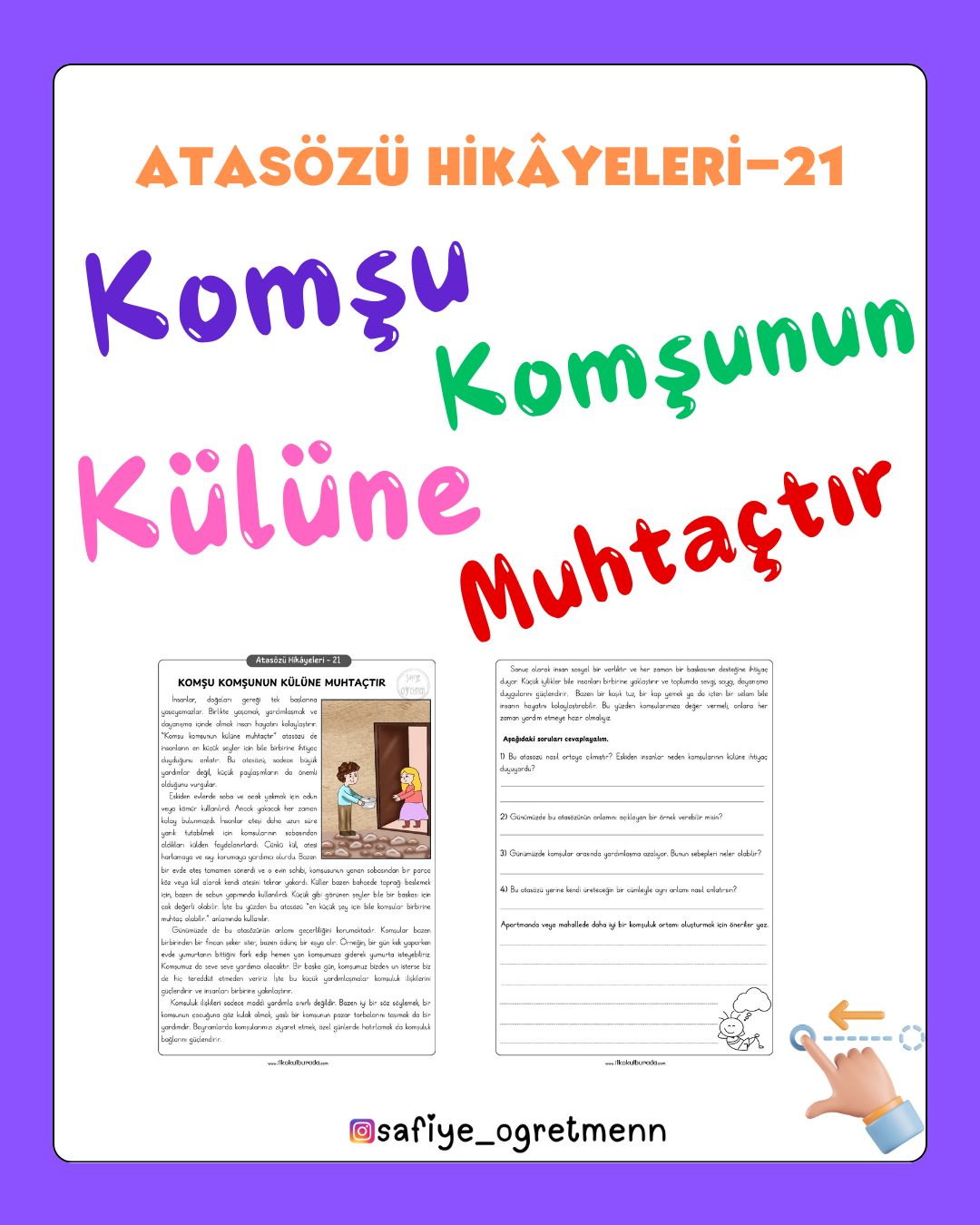 Atasözü Hikâyeleri - Komşu Komşunun Külüne Muhtaçtır