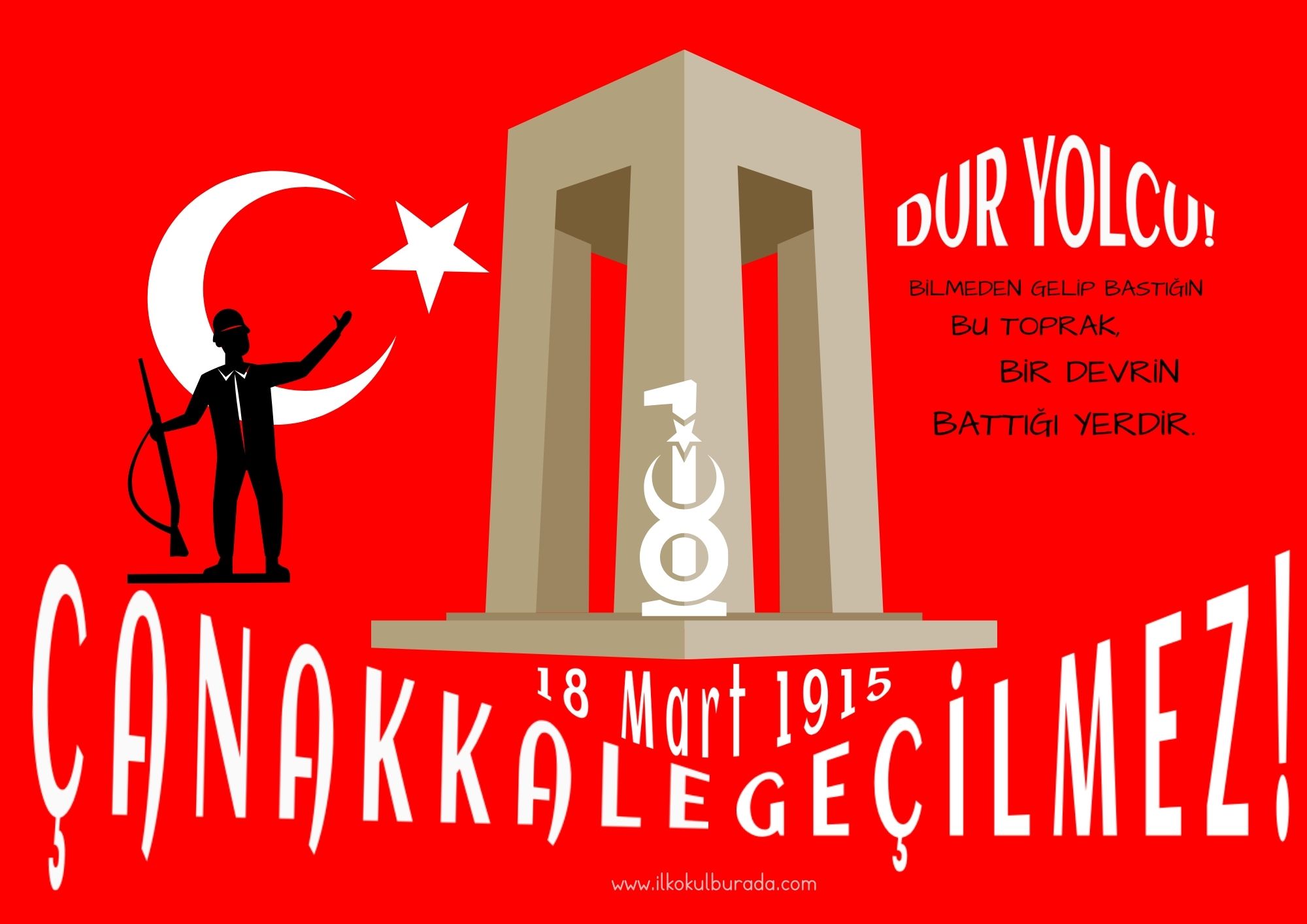 18 Mart Çanakkale Zaferi Pano - Renkli - 9 A4 Sayfa