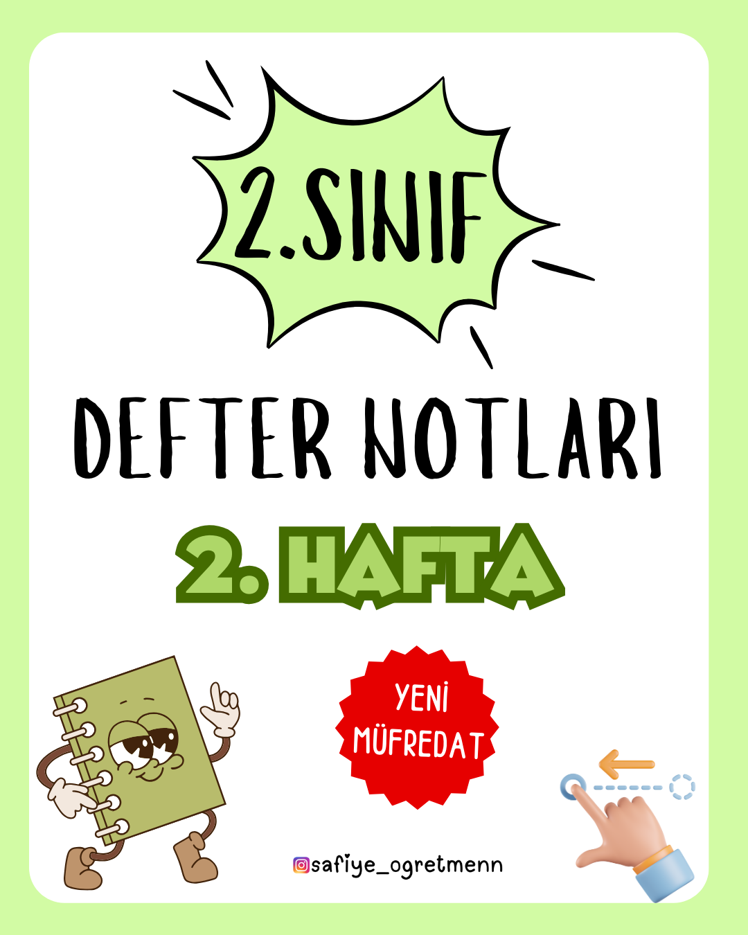 2. Sınıf 2. Hafta Defter Notları ve Etkinlikler (Yeni müfredat)