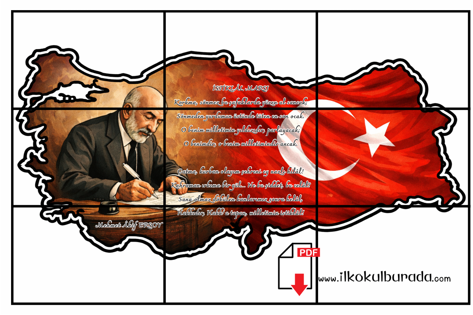 12 Mart İstiklâl Marşı’nın Kabulü Pano Çalışması - (6 a4 sayfa)