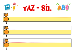 1. Sınıf Yaz - Sil Tahta (Türkçe- Matematik)