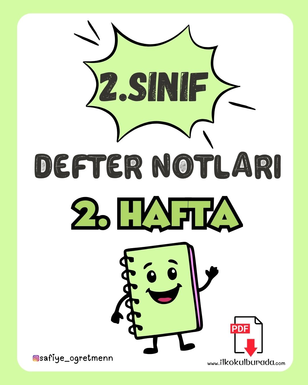 2️⃣.Sınıf 2️⃣.Hafta Defter Notları
