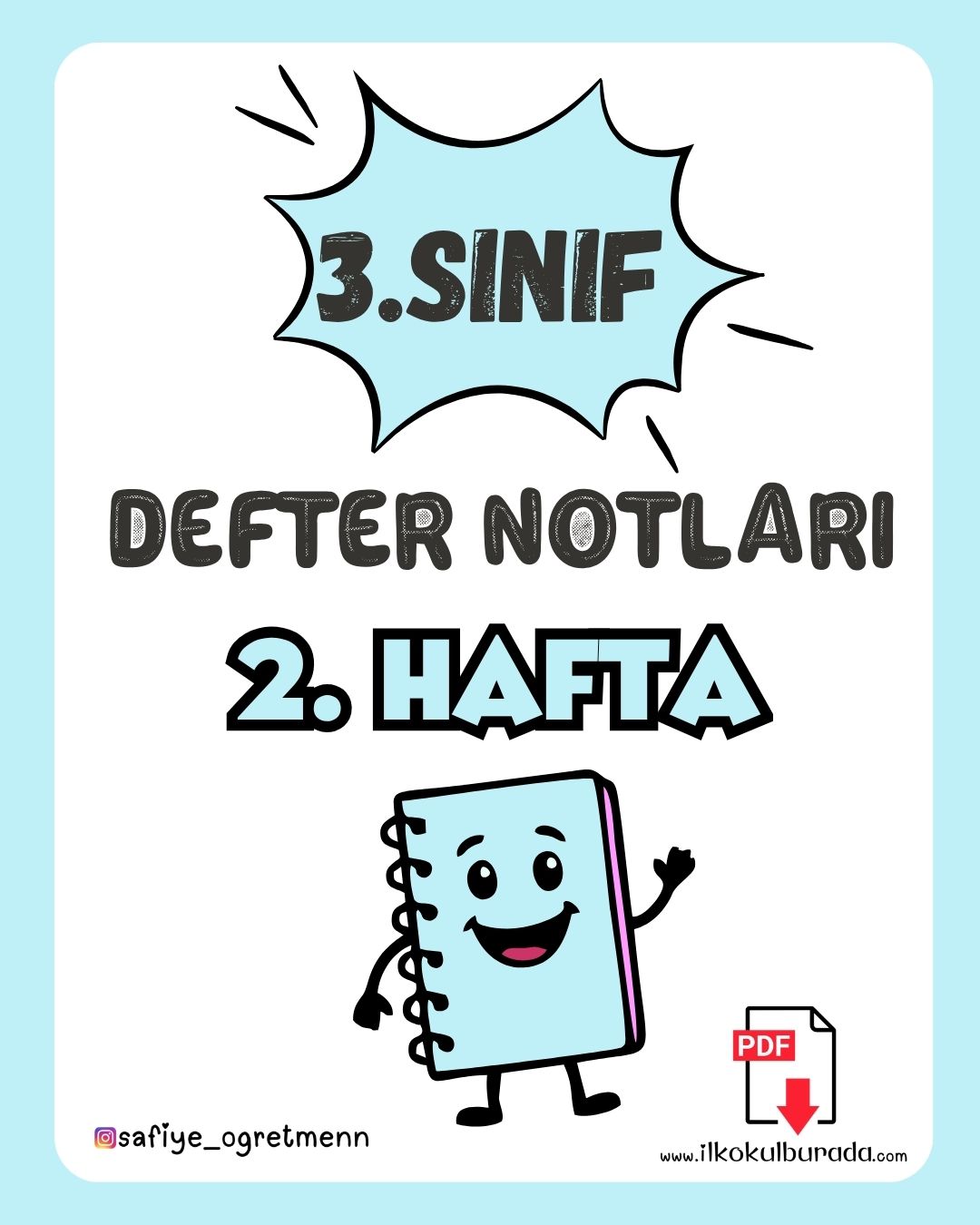 3️⃣.Sınıf 2️⃣.Hafta Defter Notları