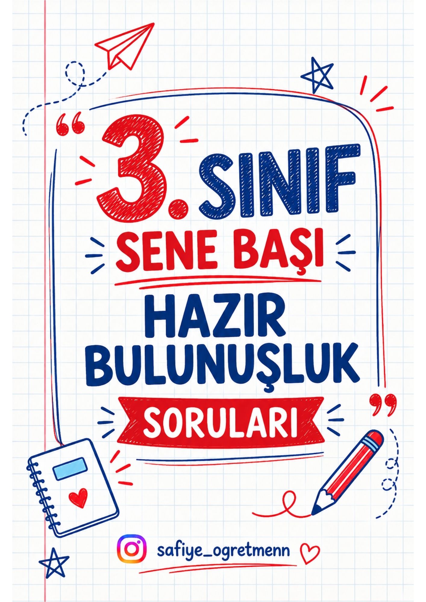 3. Sınıf Sene Başı Hazırbulunuşluk Soruları - Tüm Dersler