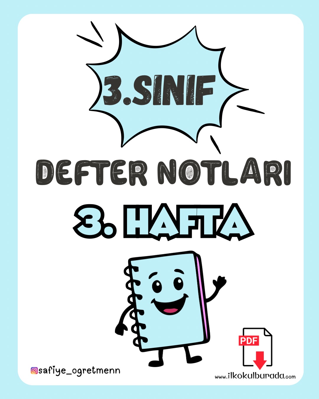 3. Sınıf 3. Hafta Defter Notları