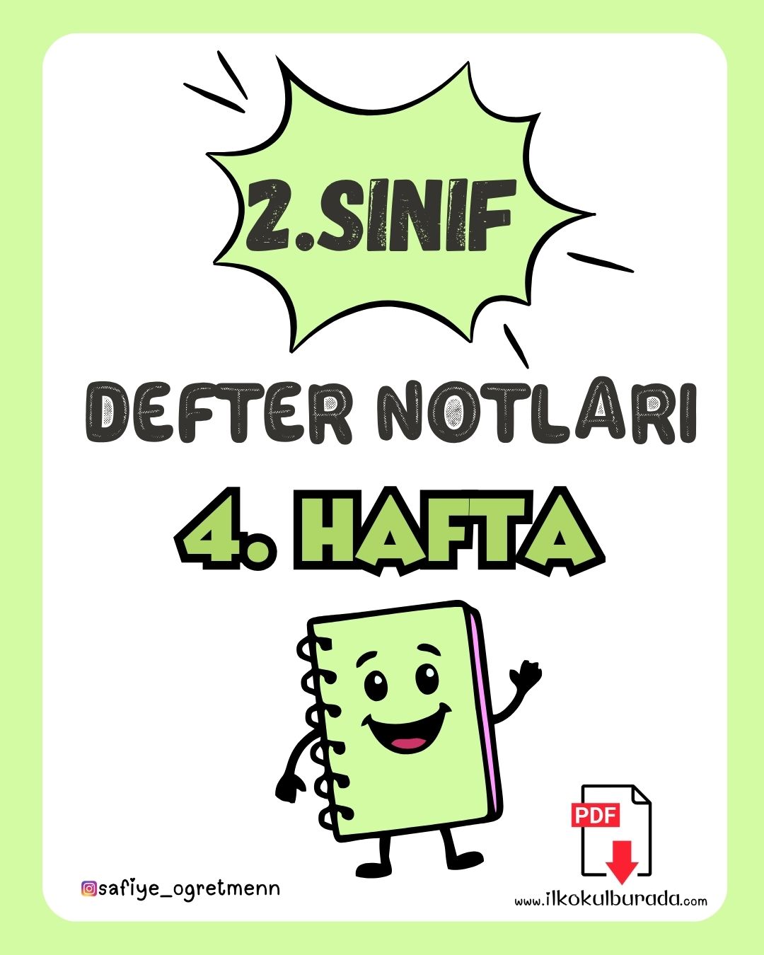 2. Sınıf 4. Hafta Defter Notları