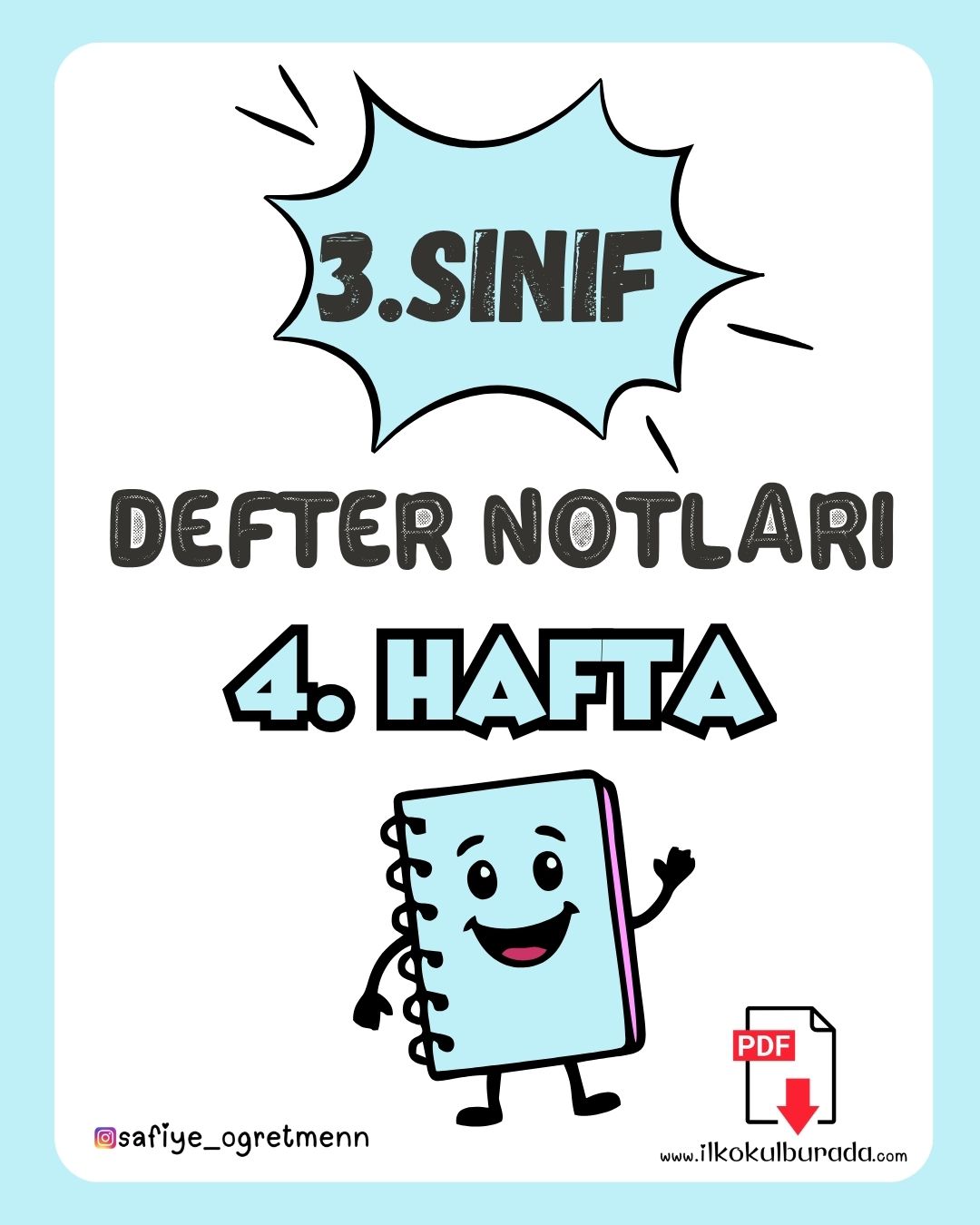 3. Sınıf 4. Hafta Defter Notları