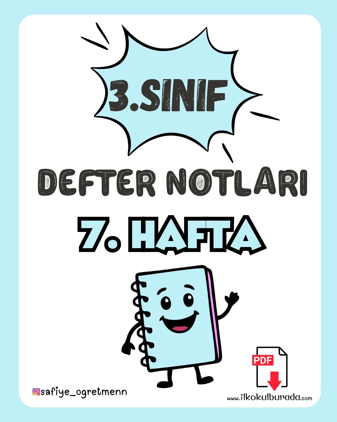 3. Sınıf 7. Hafta Defter Notları
