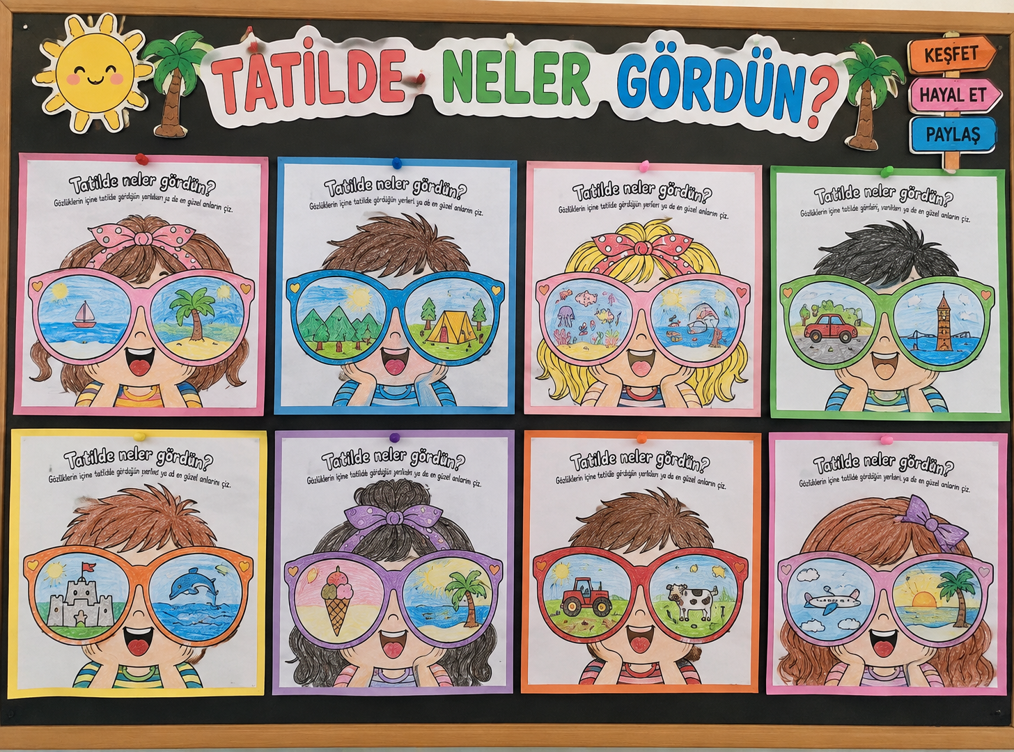 Tatilde Neler Gördün Boyama Sayfaları