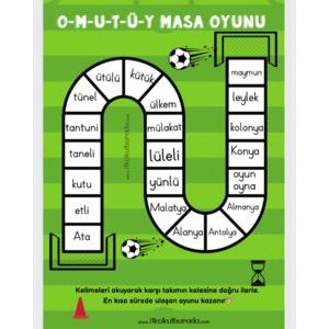 1. Sınıf O-M-U-T-Ü-Y Sesleri Masa Oyunu Şablonu (Renkli ve Renksiz Şablonlar)